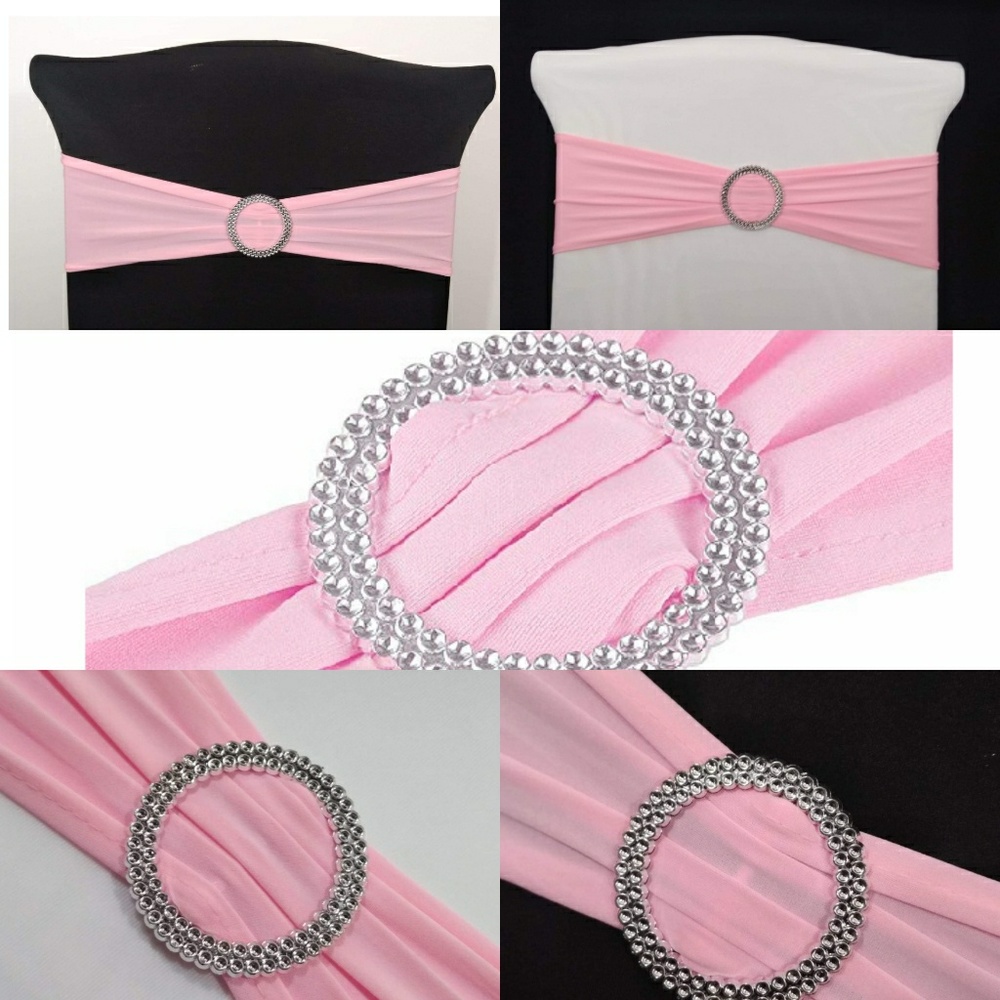 50 Pack Party Pink Spandex Stretchy Chair Sashes